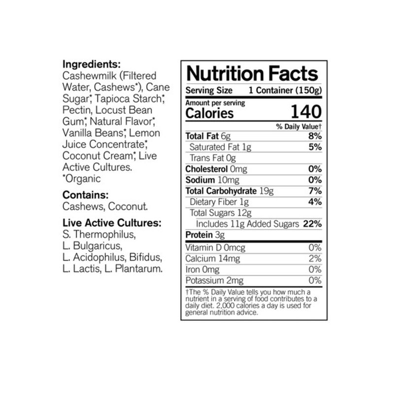 Forager Project Vanilla Bean Dairy-Free Cashewgurt