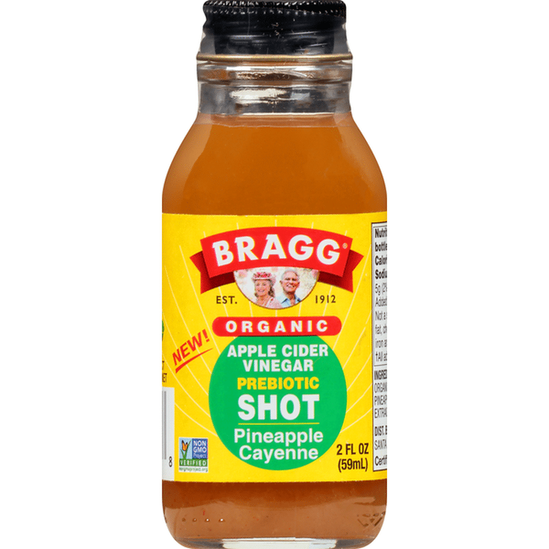 Bragg Apple Cider Vinegar, Prebiotic Shot, Organic, Pineapple Cayenne