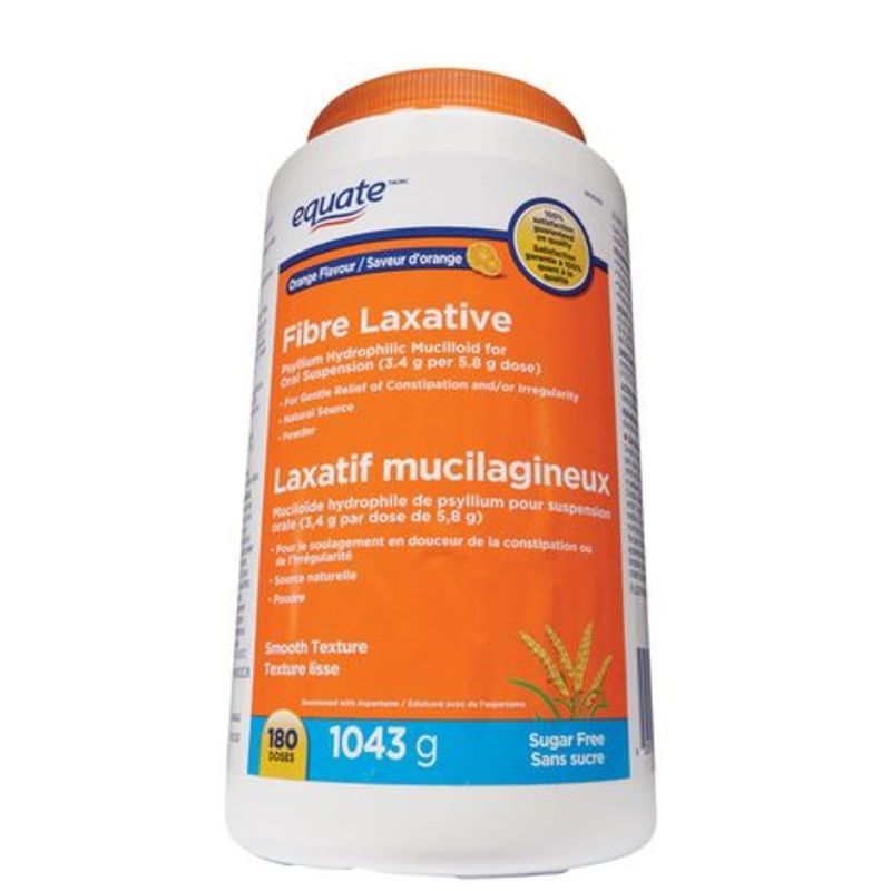 Equate Sugar Free Orange Flavor Laxative Fiber Supplement (180 ct