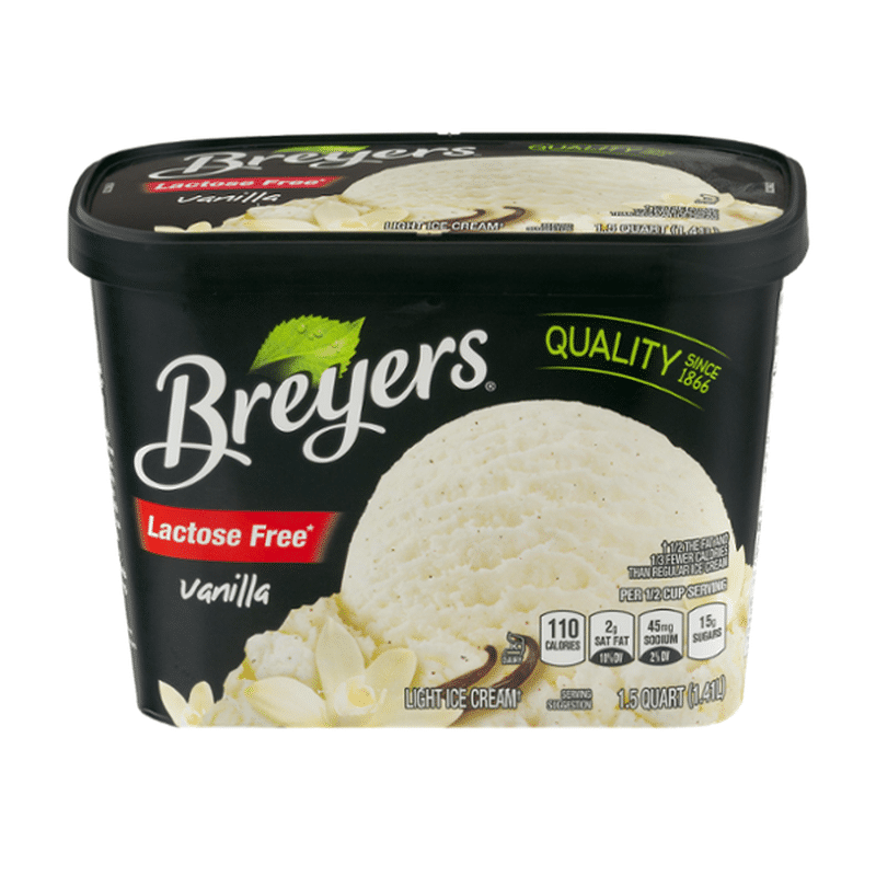 Breyer's Lactose Free Vanilla Light Ice Cream (48 Oz) From Giant Food 