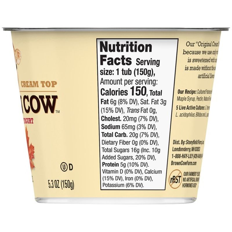Brown Cow Maple Cream Top Whole Milk Yogurt (5.3 oz) Instacart