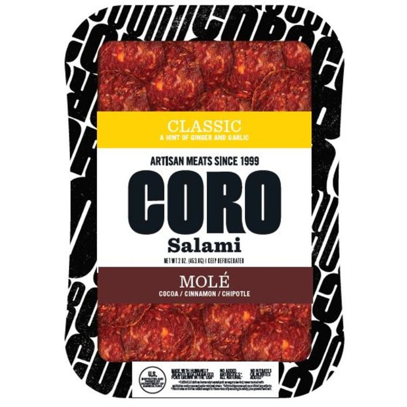 Coro by Salumi Uncured Presliced Classic & Mole Salami (2 oz) Delivery