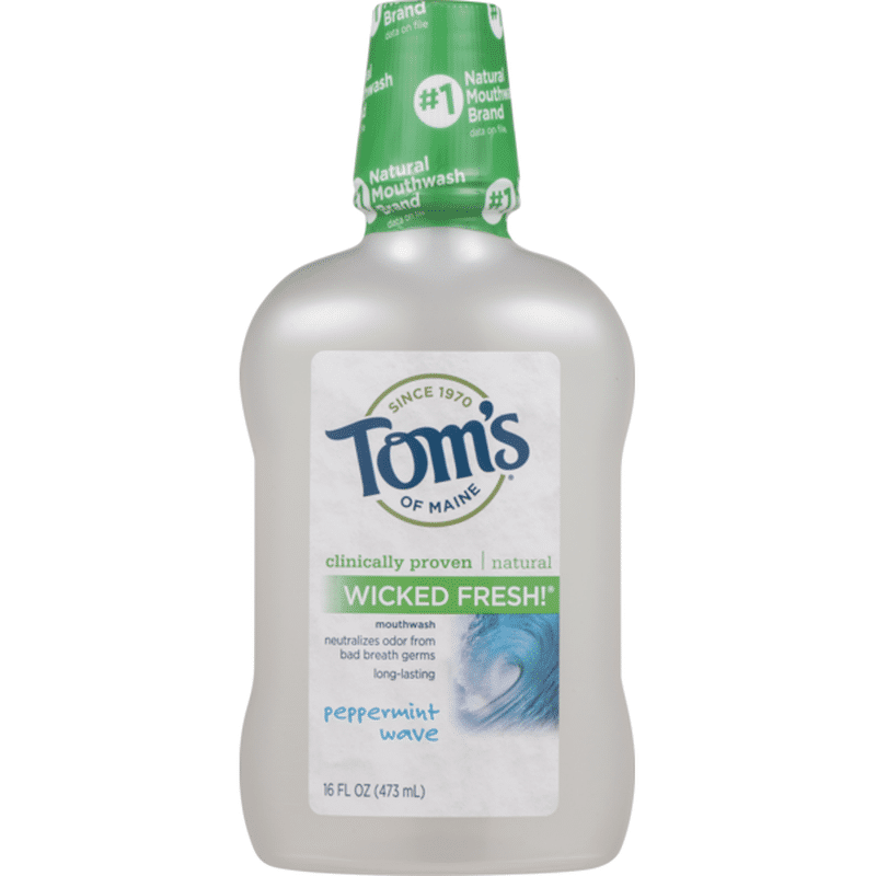 Tom's of Maine Mouthwash, Peppermint Wave (16 oz) Instacart