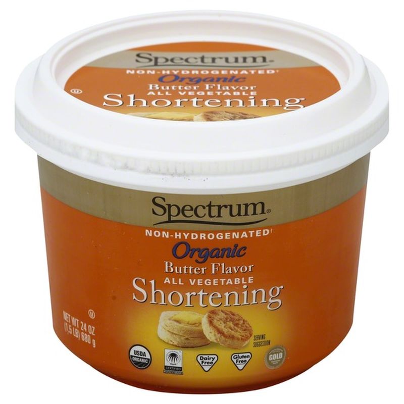 Spectrum Shortening, All Vegetable, Organic, Butter Flavor (24 oz