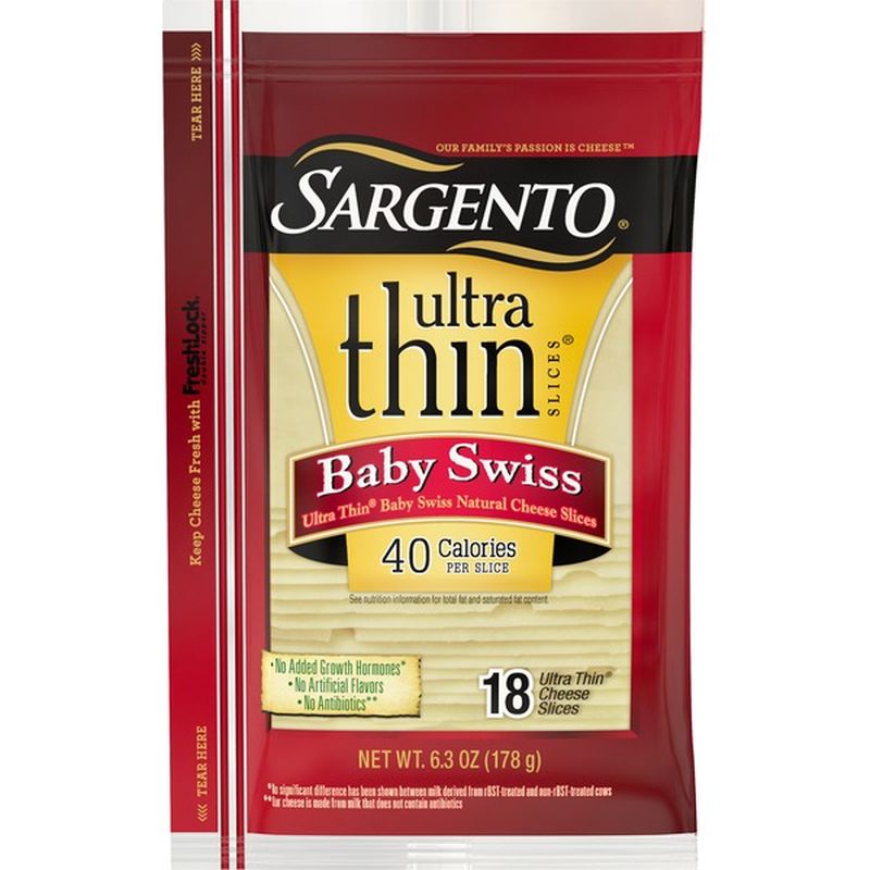 Sargento® Baby Swiss Natural Cheese Ultra Thin® Slices (6.3 oz) Instacart