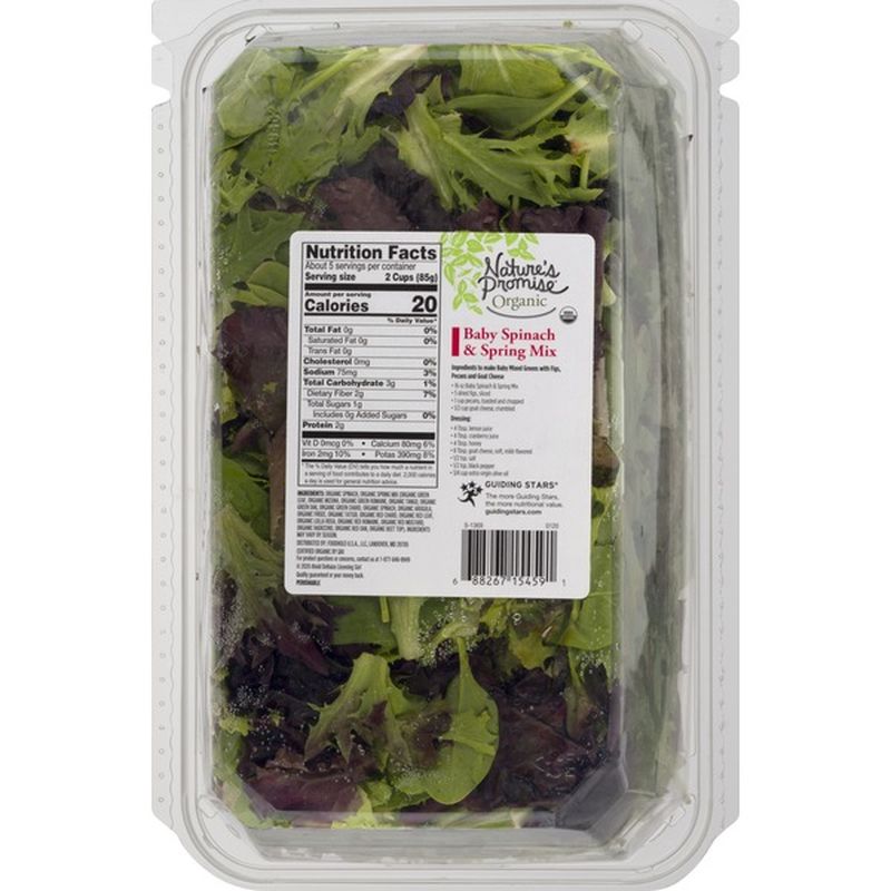 Nature's Promise Baby Spinach & Spring Mix, Organic (16 oz container ...