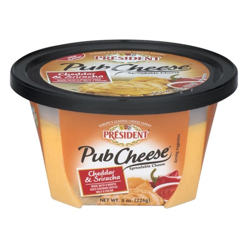 Pub Cheese by President President Sharp Cheddar & Sriracha Spreadable Pub Cheese (8 oz) Instacart