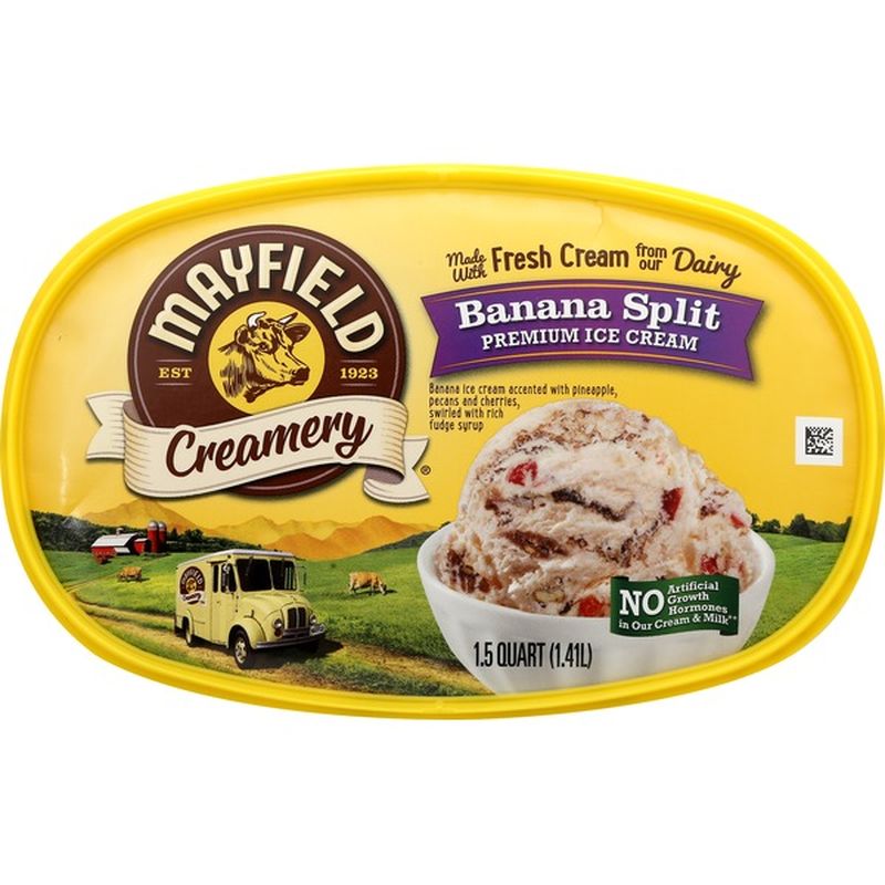 Mayfield Creamery Ice Cream Premium Banana Split 1 5 Qt Instacart