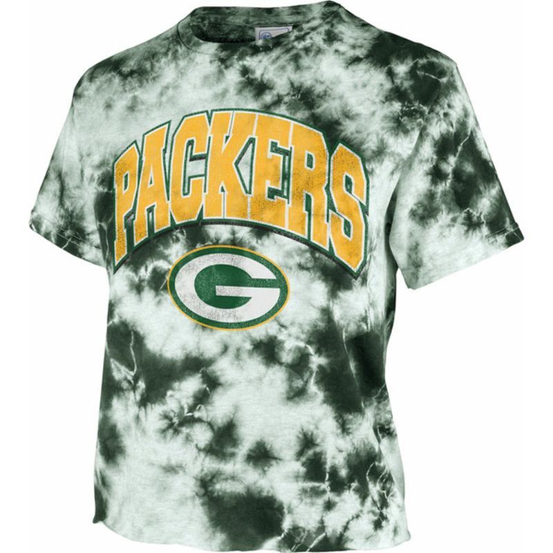 Men's MSX by Michael Strahan Black Green Bay Packers Freestyle Tie-Dye T- Shirt