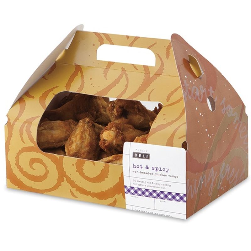 Publix Chicken Wings 20 Pc Hot & Spicy Non Breaded.