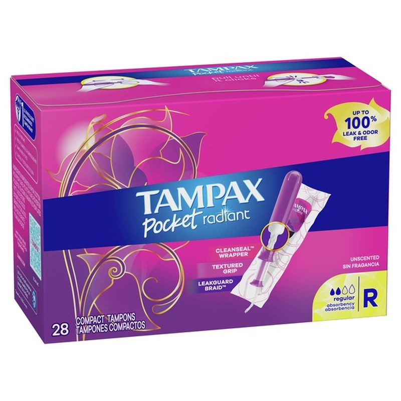 Tampax Plastic Tampons Regular Absorbency (28 ct) Instacart