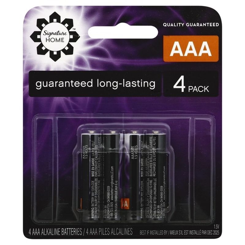 Signature Home AAA Batteries (4 ct) from Safeway Instacart
