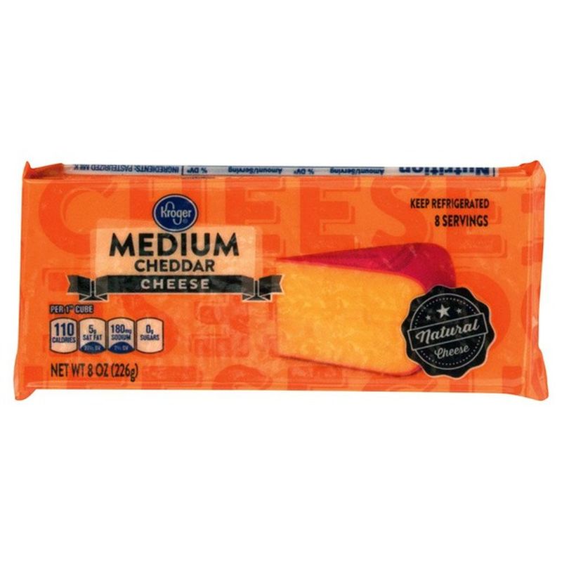 Kroger Cheese, Medium Cheddar (8 oz) Instacart