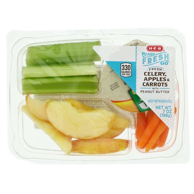 H-E-B Ready, Fresh, Go! Celery, Apples & Carrots Snack Tray