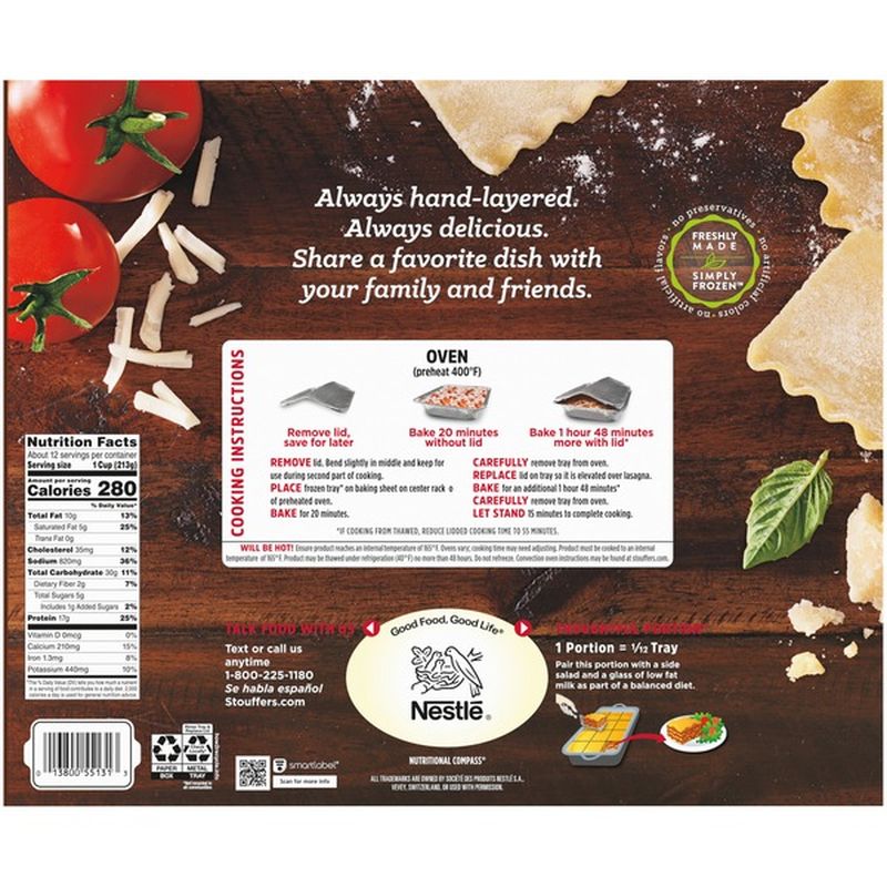 Stouffer's CLASSICS Party Size Lasagna with Meat & Sauce (90 oz) from