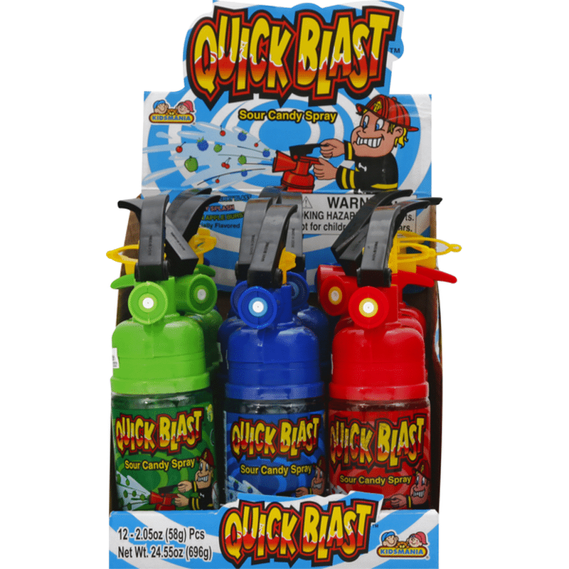Quick Blast Candy Spray, Sour, Blue Raspberry Blast, Cherry Splash