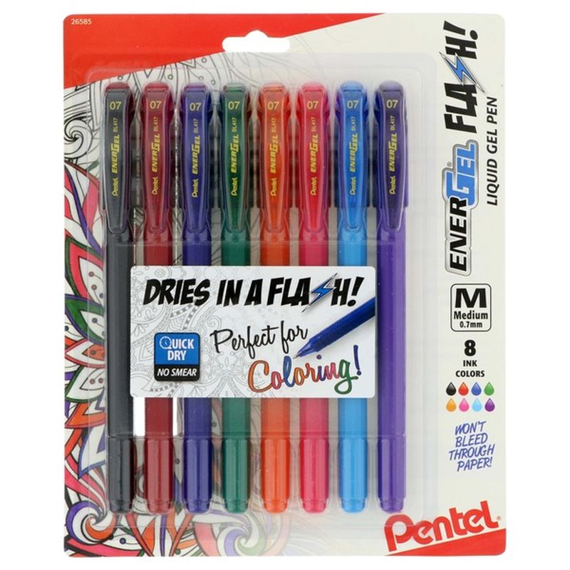 Pentel Assorted Ink EnerGel Flash Liquid Gel Stick Pen
