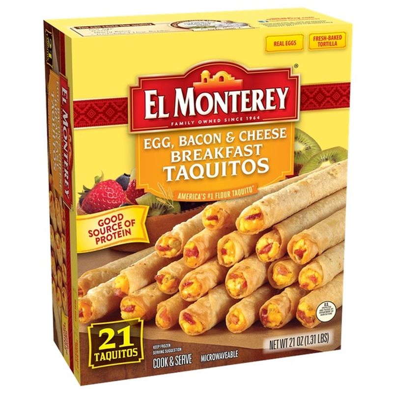 El Monterey Egg, Bacon & Cheese Breakfast Taquitos (1.313 lb) Instacart
