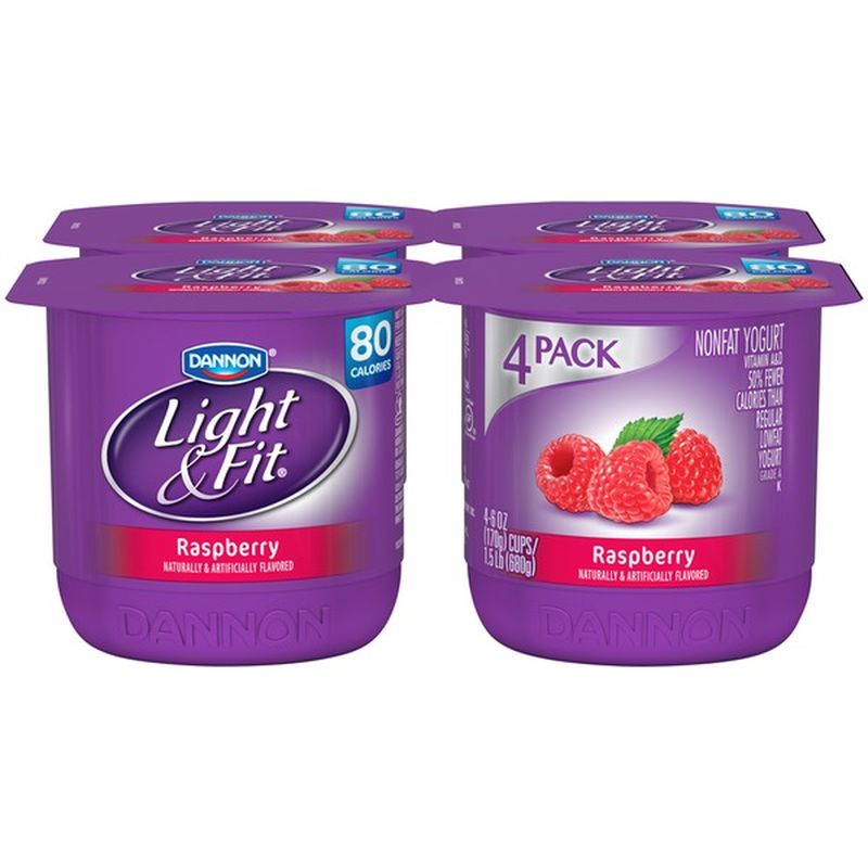 Dannon Light & Fit Raspberry 6 Oz Light & Fit Nonfat Yogurt (4 ct