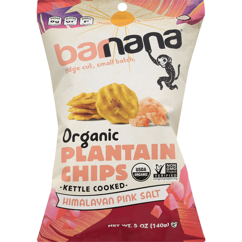 barnana Plantain Chips, Organic, Himalayan Pink Salt, Kettle Cooked (5