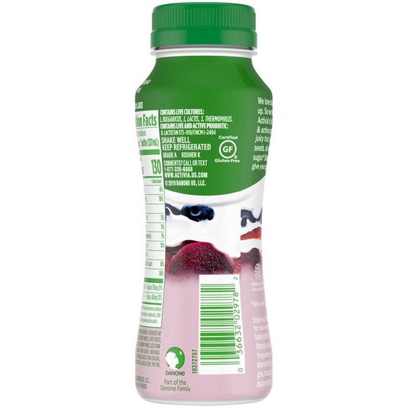 Activia Chia Seeds Strawberry Pomegranate Blueberry Beet Smoothie (7 fl