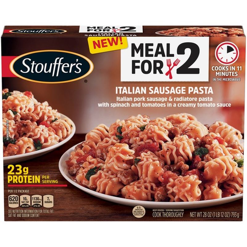 Stouffer's Meal for Two, Italian Sausage Pasta – Frozen Dinner with 2 ...