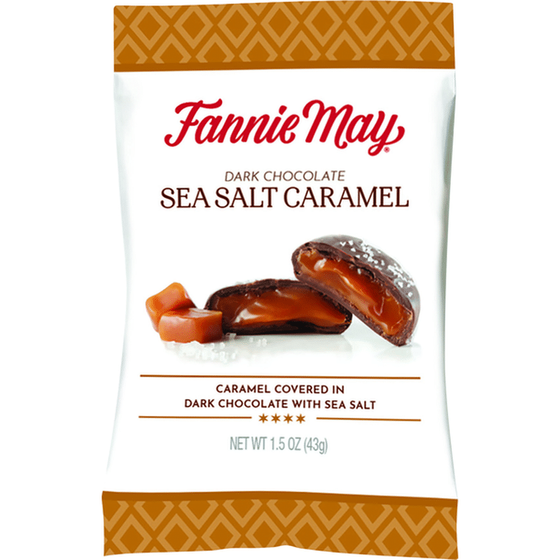 Fannie May Dark Chocolate, Sea Salt Caramel (1.5 Oz) - Instacart