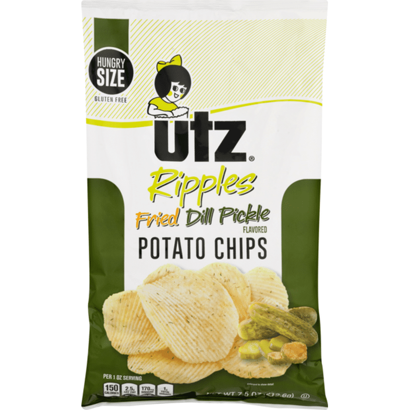 Utz Ripples Potato Chips Fried Dill Pickles (7.5 oz) Instacart