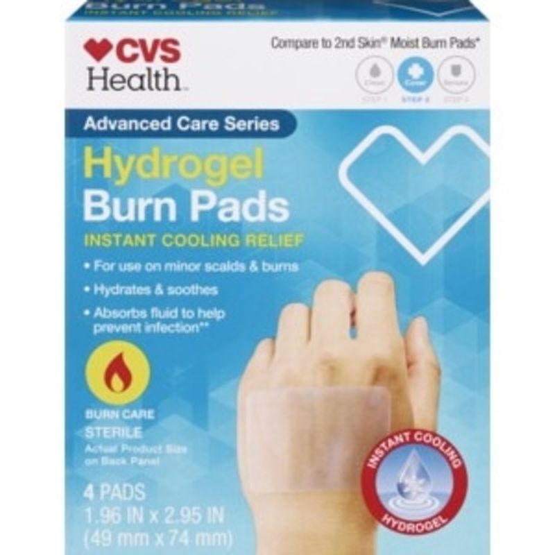 CVS Health Sterile Hydrogel Burn Pads Moist NonStick Surface (4 ct