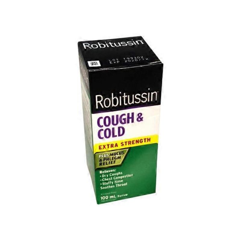 Robitussin Extra Strength Cough & Cold Syrup (100 ml) Instacart