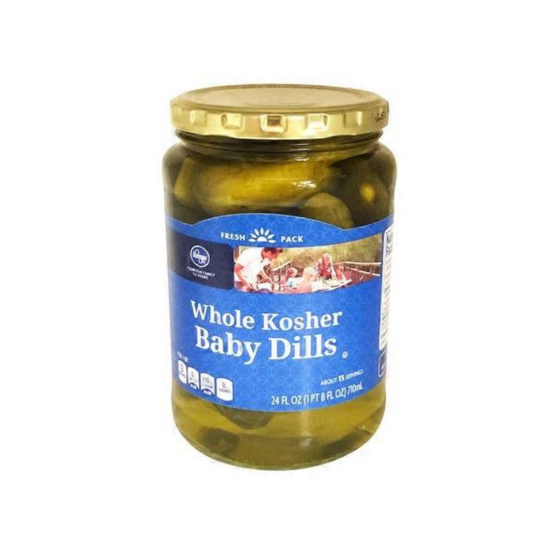 Kroger Whole Kosher Baby Dill Pickles (24 fl oz) Instacart