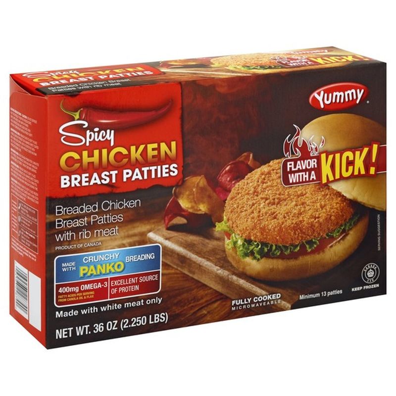 Yummy Chicken Breast Patties, Spicy (36 oz) Instacart