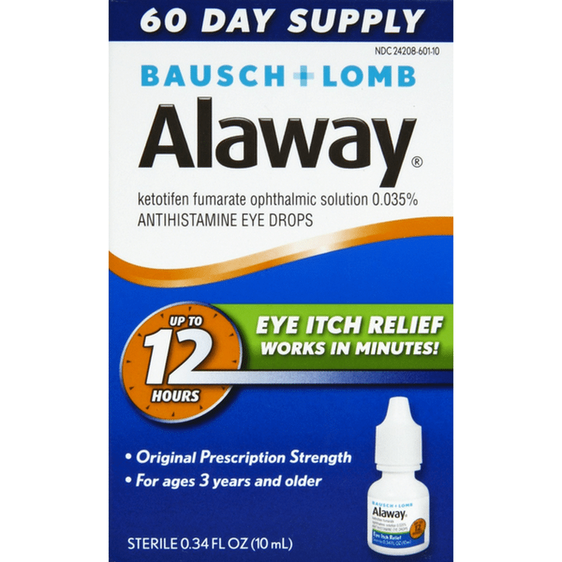 Alaway Eye Drops, Antihistamine, Original Prescription Strength (0.34 ...