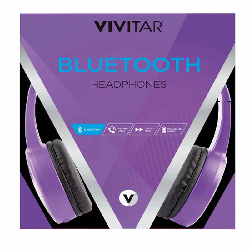 Vivitar Purple Chrome & Brights Bluetooth Headphones