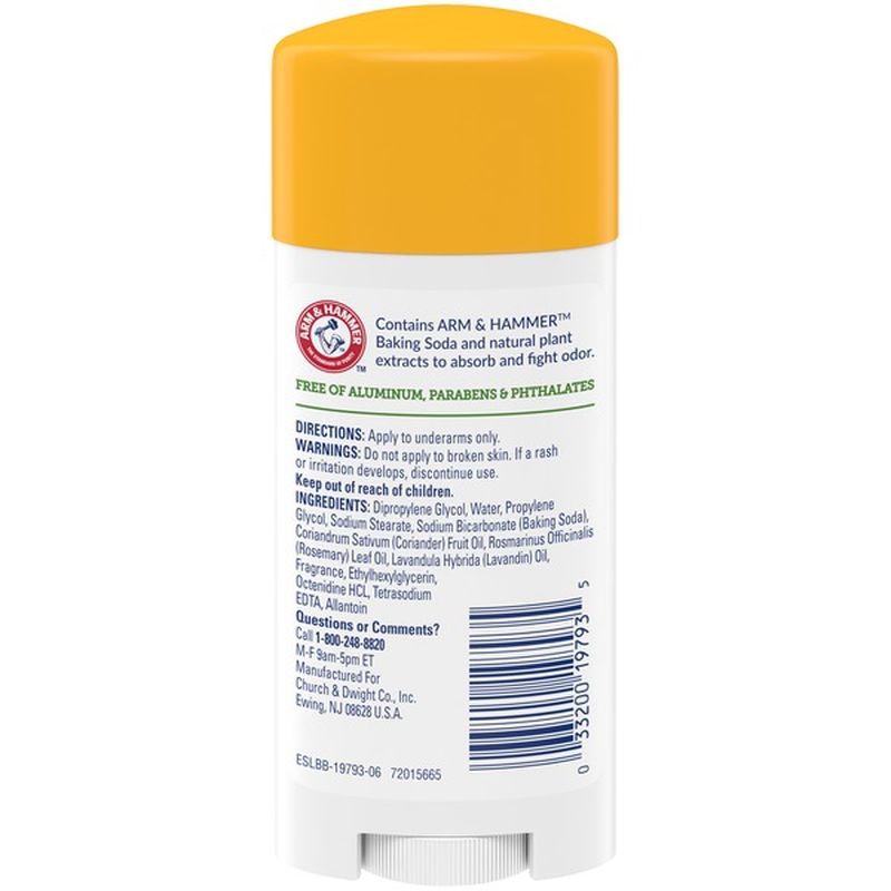 Arm & Hammer Essentials Deodorant Fresh Rosemary Lavender Solid Oval