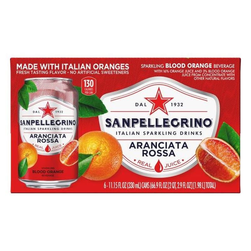 San Pellegrino Aranciata Rossa (Blood Orange) Sparkling Water (11.15 fl ...