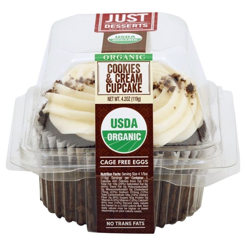 Just Desserts Cupcake, Organic, Cookies &amp; Cream (4.2 oz