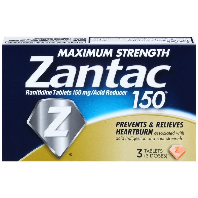 Zantac Maximum Strength Tablets Acid Reducer (150 mg) - Instacart