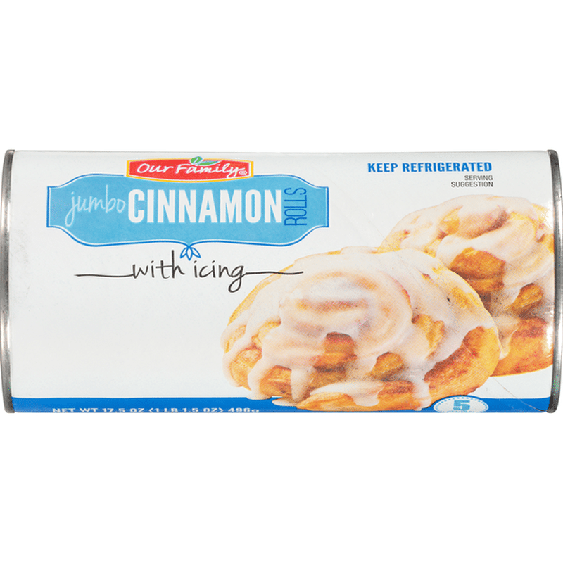 Our Family Cinnamon Jumbo Rolls With Icing (17.5 oz) Instacart