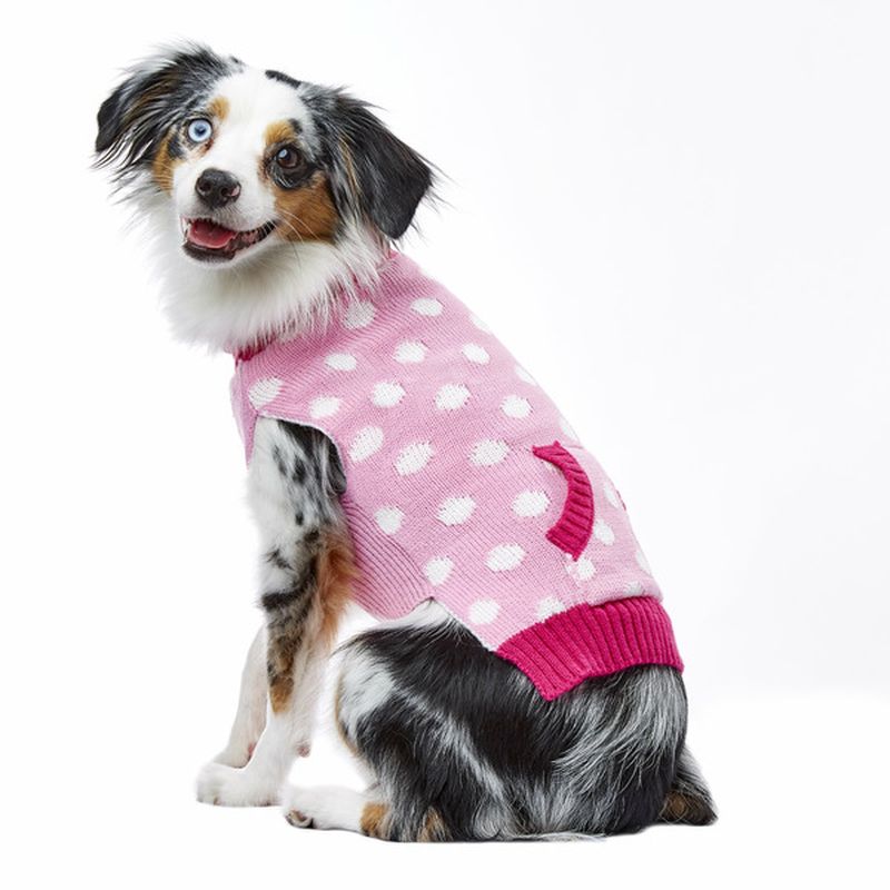 Ssh Large Pink Dot Roll Neck Sweater