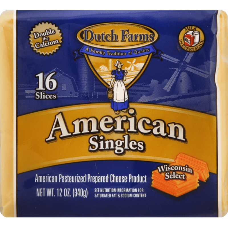 Dutch Farms Prepared Cheese Product, Singles, American (16 each ...