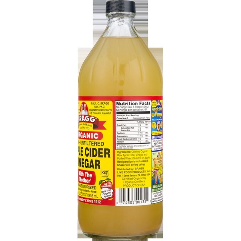 Bragg Apple Cider Vinegar, Organic, Unfiltered, Raw (32 fl