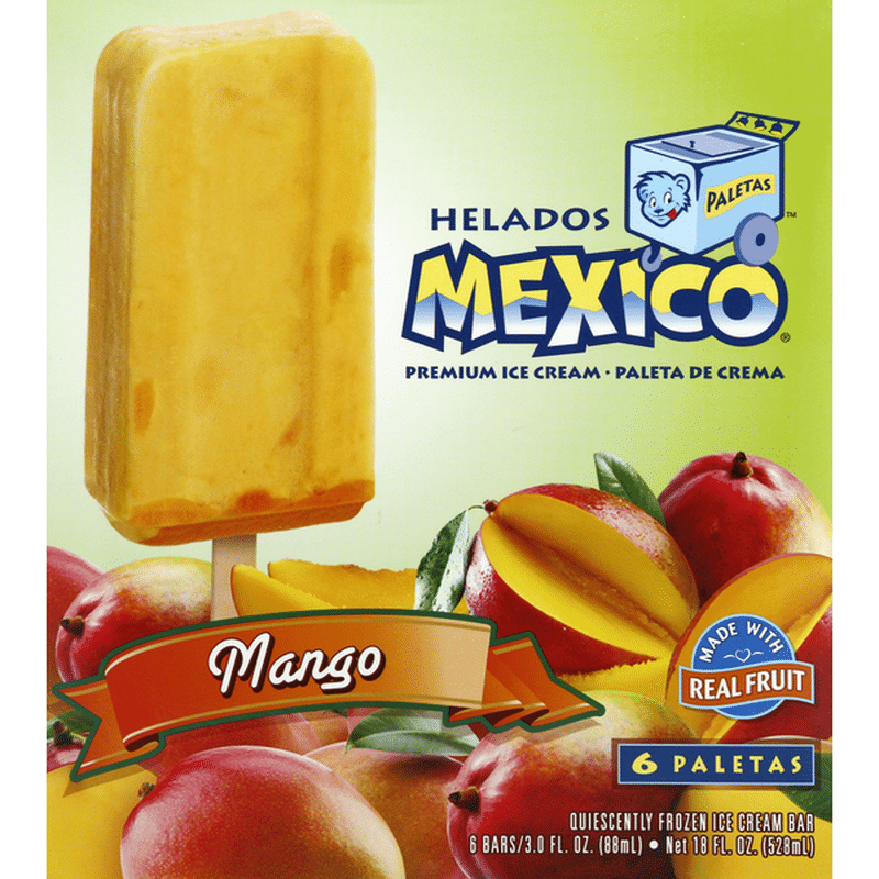 Helados Mexico Ice Cream Bar Premium Mango 6 Ct Instacart
