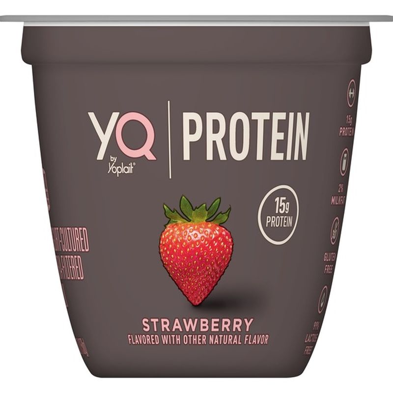 YQ by Yoplait Yogurt, Cultured, Protein, Strawberry (5.3 oz) Instacart