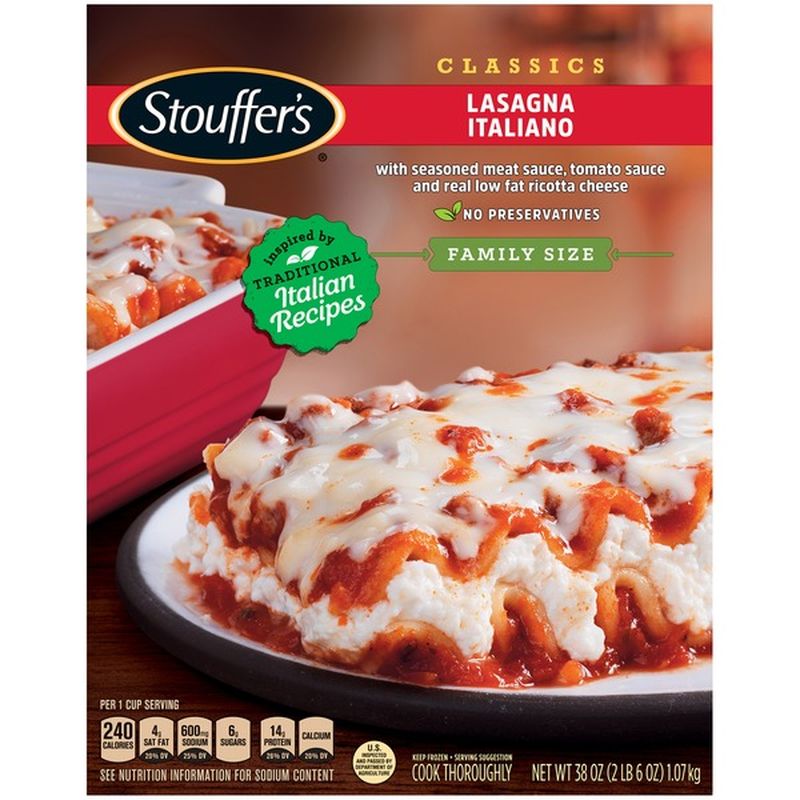 Stouffer's Family Size Lasagna Italiano Frozen Meal (38 oz) - Instacart