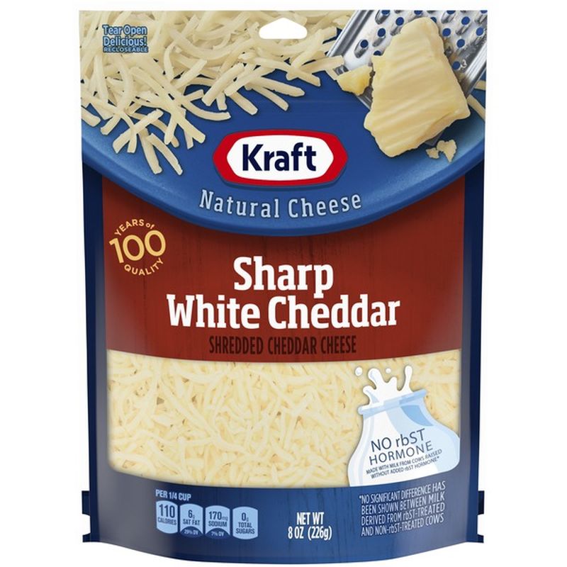 Kraft Sharp White Cheddar Shredded Cheese (8 Oz) - Instacart