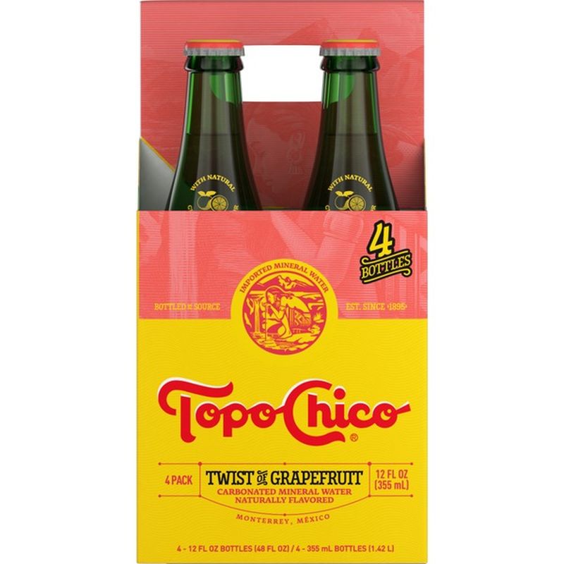 Topo Chico Sparkling Mineral Water Twist Of Grapefruit Glass Bottles