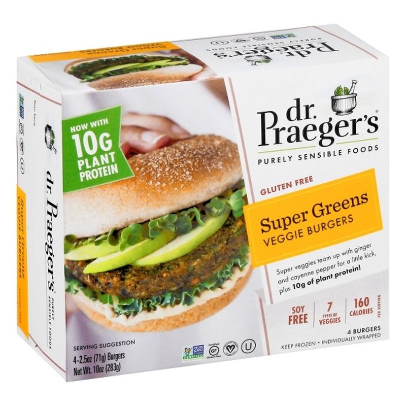 Dr. Praeger's Veggie Burgers, Gluten Free, Super Greens (2.5 oz) from