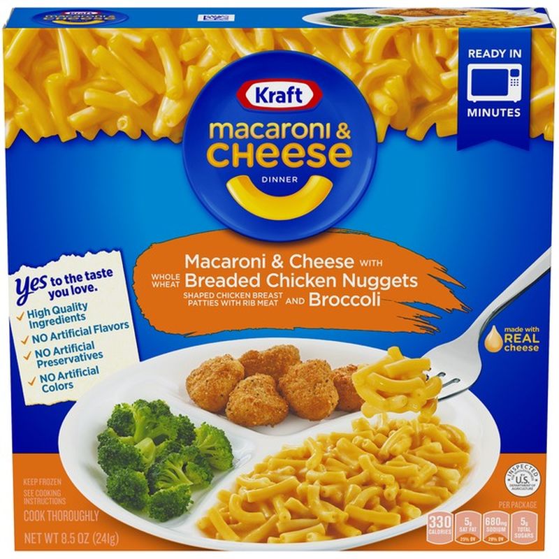 Kraft Macaroni and Cheese Dinner with Breaded Chicken Nuggets and