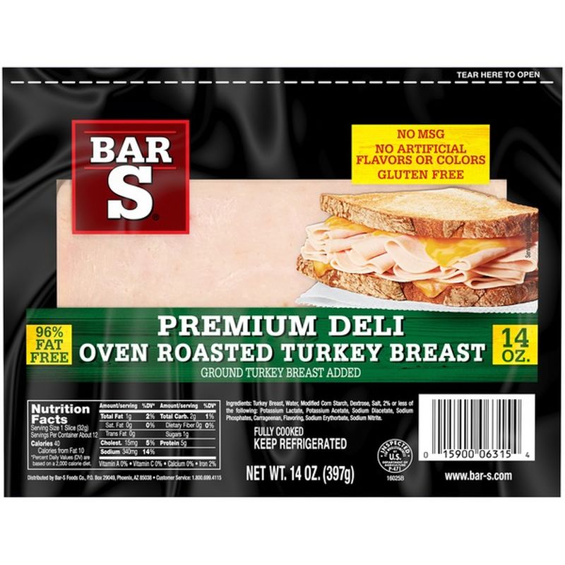 Bar S Premium Deli Oven Roasted Turkey Breast (14 oz) Instacart